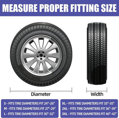 Vinpatio 4 Pack Rough Vinyl Tire Covers, Waterproof Wheel Protectors with Soft Lining for RV Travel Trailer Camper Motorhome SUV and Truck