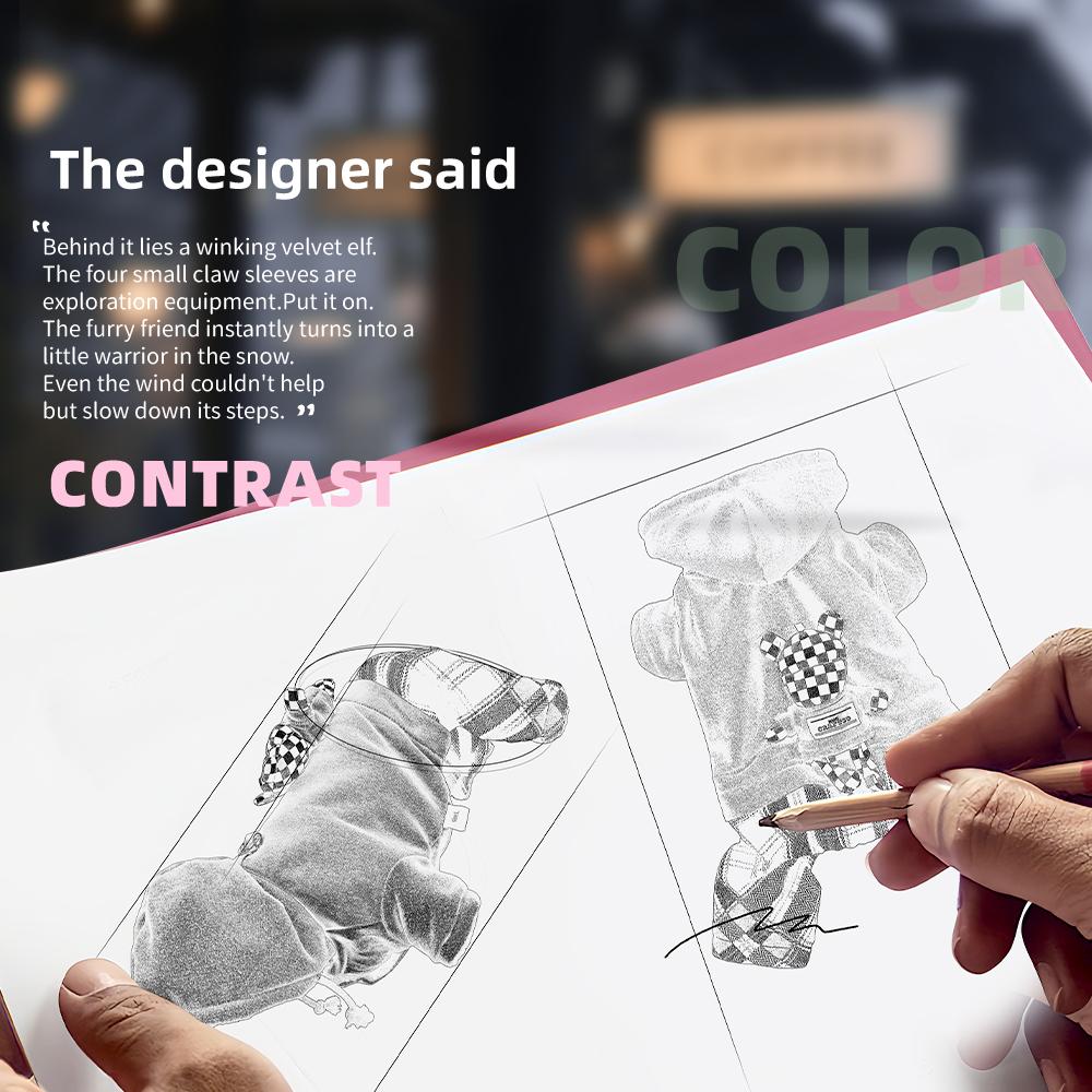 New Fall Winter Plaid Fleece Dog Jumpsuit, Warm Plush Pet Hoodie for Small Dogs