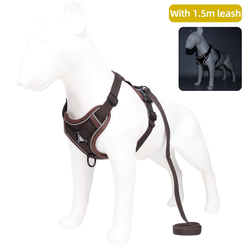 Adjustable Pet Vest Harness | Breathable, Comfy & Dual-Secure Buckle with Reflective Strips for Dogs & Cats