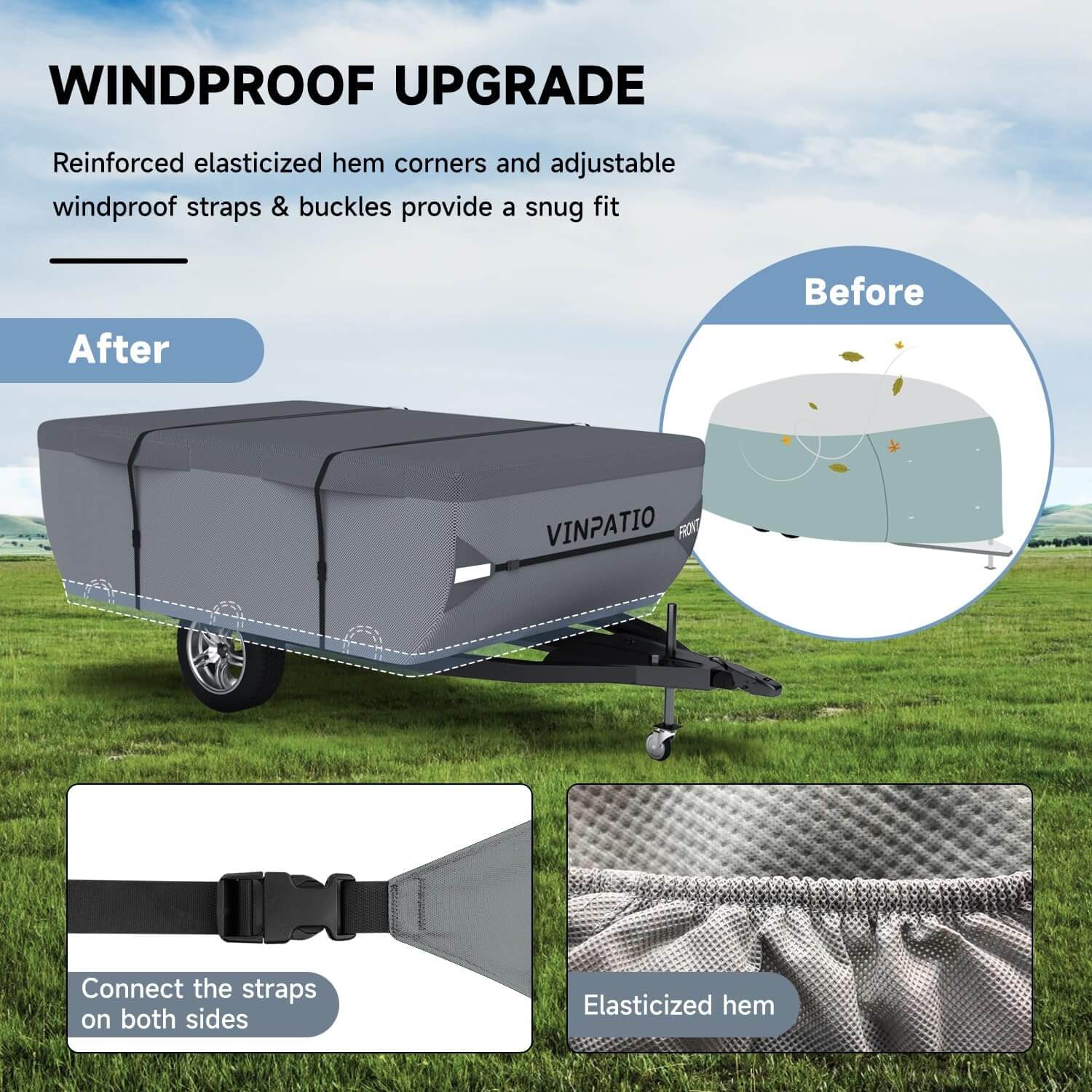 Copertura Camper VINPATIO 6 Strati - Per Rimorchi 16-18 Piedi Con Kit Copertura Camper VINPATIO 6 Strati - Per Rimorchi 16-18 Piedi Con Kit