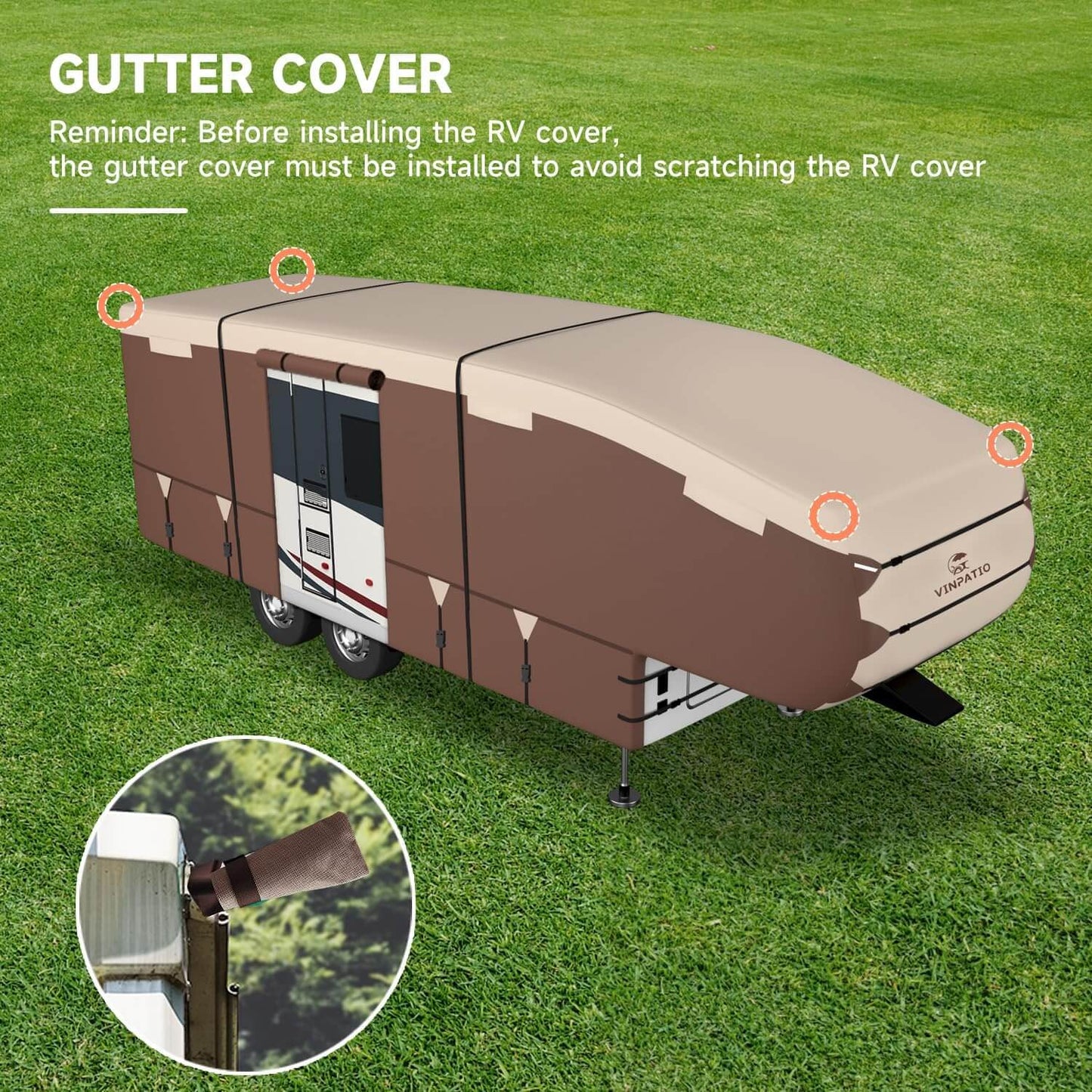 5th Wheel RV Cover 300D Oxford Fabric Heavy Duty Waterproof Cover