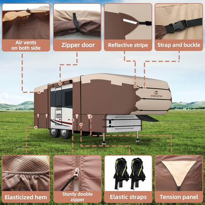 5th Wheel RV Cover 300D Oxford Fabric Heavy Duty Waterproof Cover