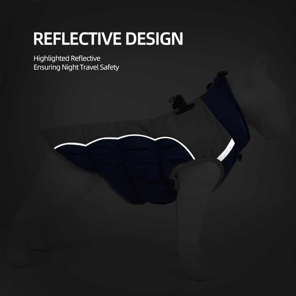 Winter Warm Reflective Dog Jacket for Large Dogs — Waterproof, Windproof, Thick Pet Coat