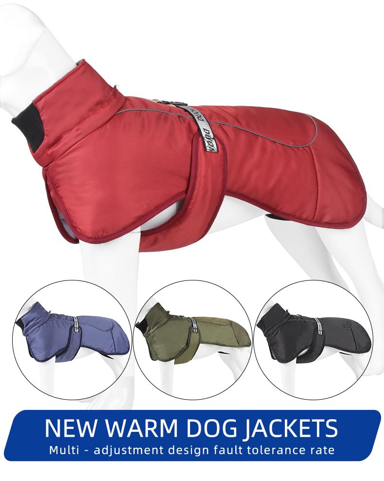 Winter Reflective Dog Coat for Large Dogs — Warm, Waterproof & Windproof Pet Jacket