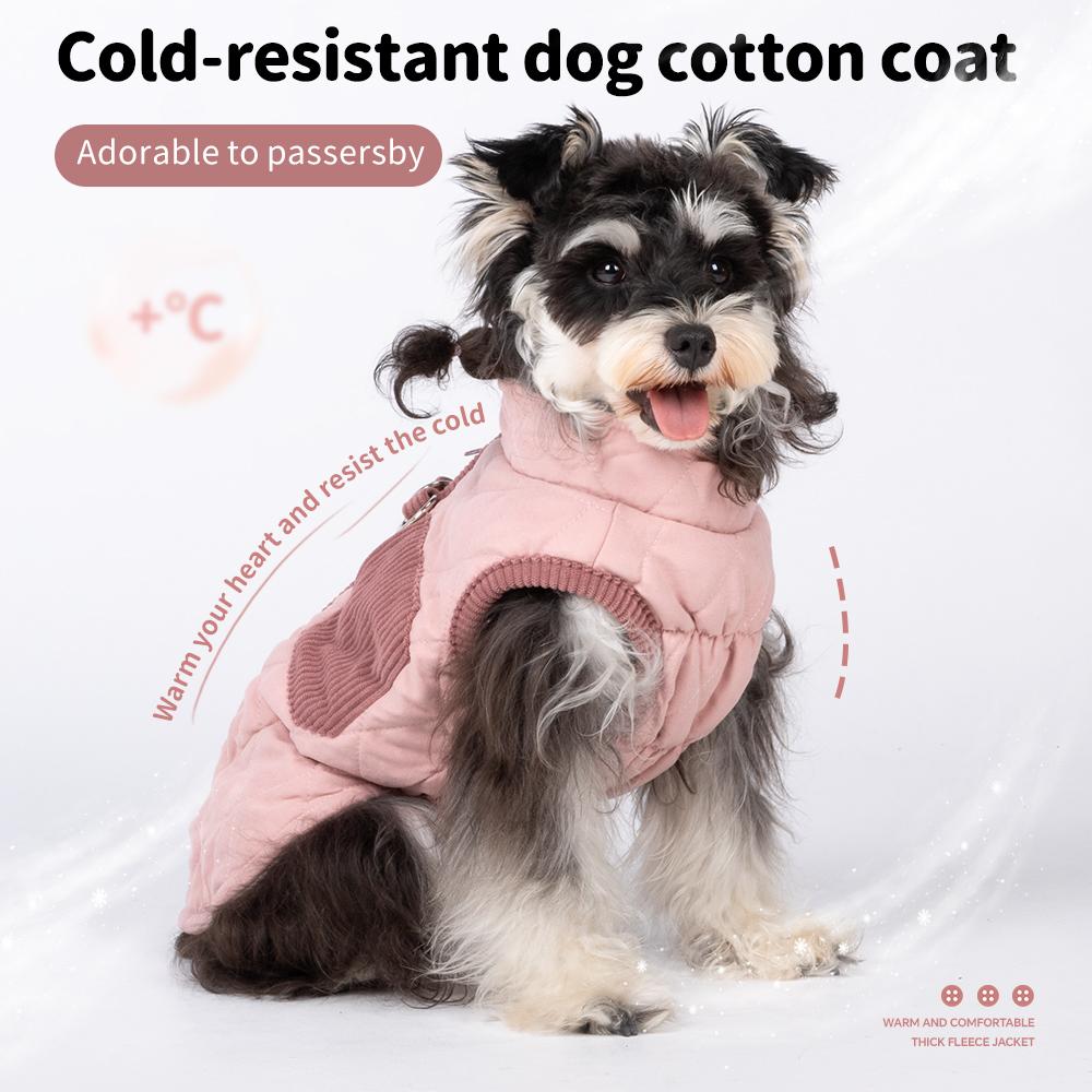 Autumn Winter Dog Vest, Warm Puppy Coat for Small Dogs & Cats, Soft Padded Pet Jacket for Teddy, Bichon, Chihuahua