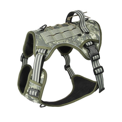 Multifunction Tactical No-Pull Dog Harness Vest with Handle & Leash — Adjustable Chest Harness for Large Dogs, Outdoor Walking & Training