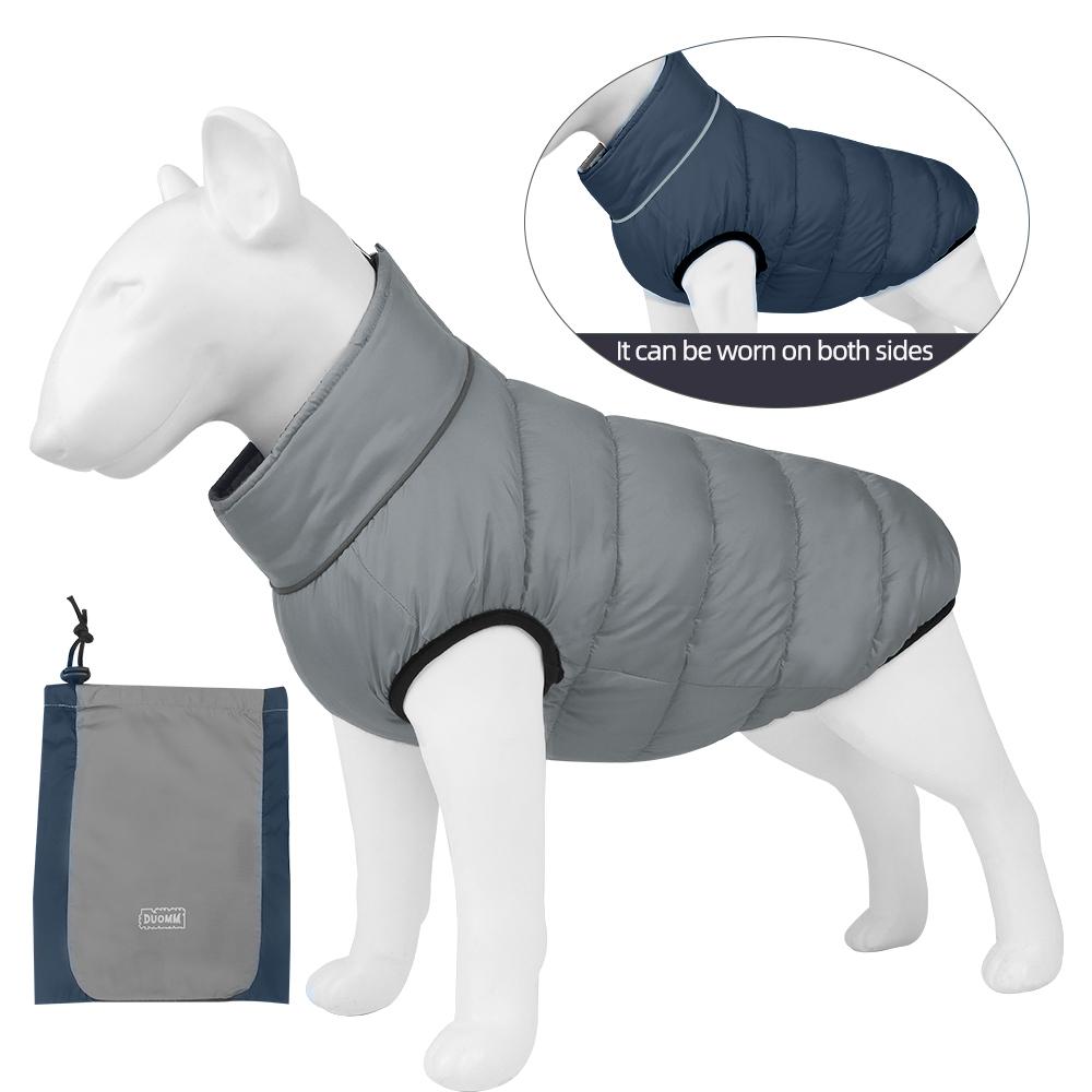 Winter Reflective Dog Jacket | Reversible Waterproof Warm Puppy Coat | Thick Padded Pet Clothes