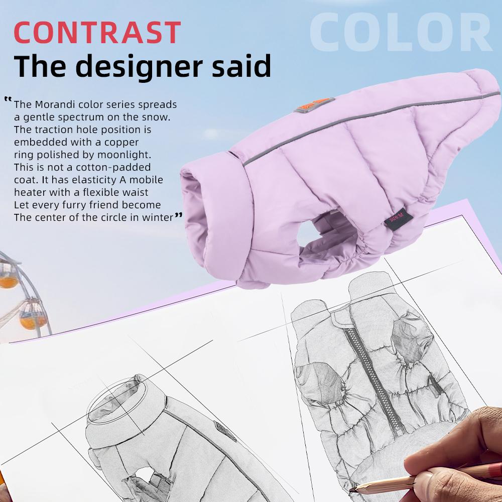 Winter Warm Dog Puffer Vest, Thick Padded Pet Jacket for Small Dogs, Korean Style Puppy Coat, Soft Cozy Dog Winter Clothes