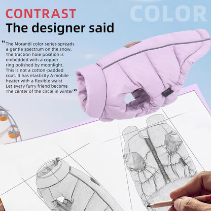 Winter Warm Dog Puffer Vest, Thick Padded Pet Jacket for Small Dogs, Korean Style Puppy Coat, Soft Cozy Dog Winter Clothes