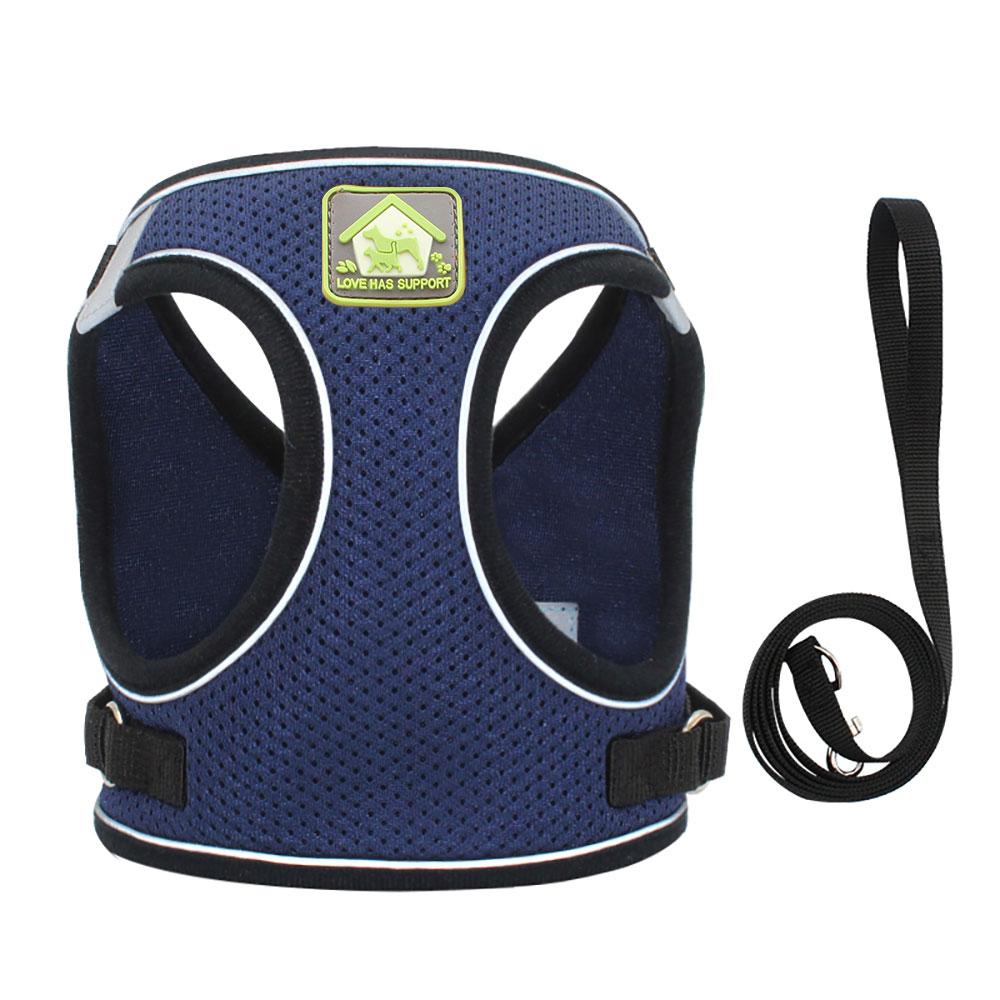 Adjustable Pet Vest Harness | Lightweight, Breathable & Secure with Velcro + Buckle, Reflective Strips & Leash Clip
