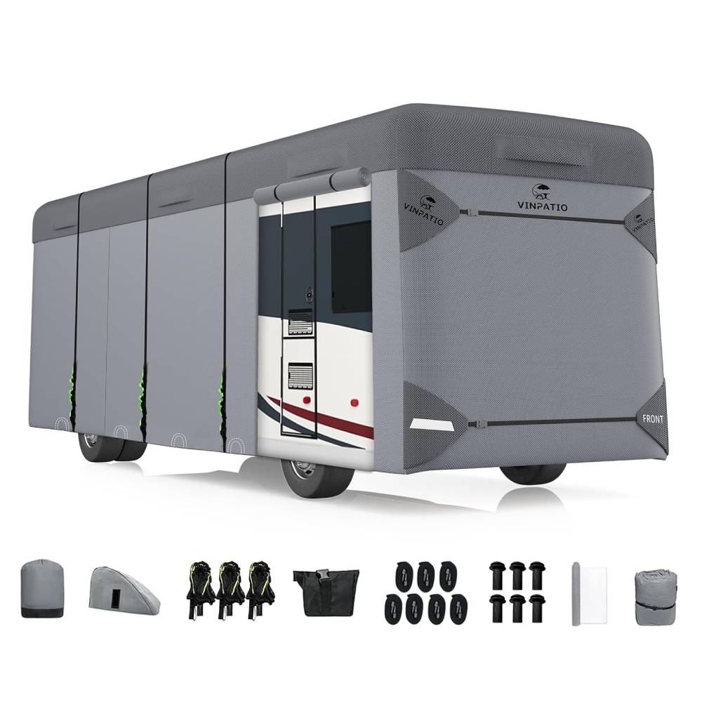 Gray Class A RV Cover 7 layer Fabric Heavy Motorhome Covers