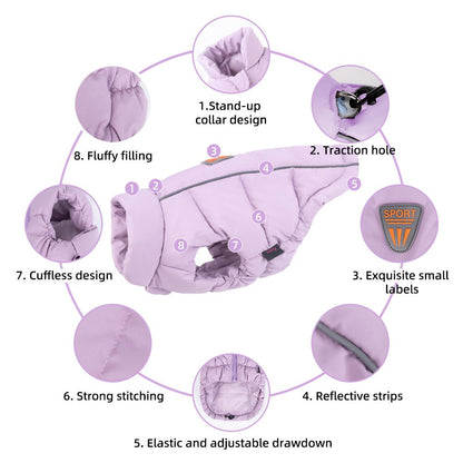 Winter Warm Dog Puffer Vest, Thick Padded Pet Jacket for Small Dogs, Korean Style Puppy Coat, Soft Cozy Dog Winter Clothes