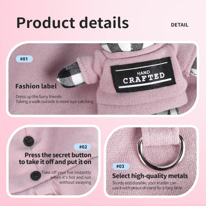 New Fall Winter Plaid Fleece Dog Jumpsuit, Warm Plush Pet Hoodie for Small Dogs