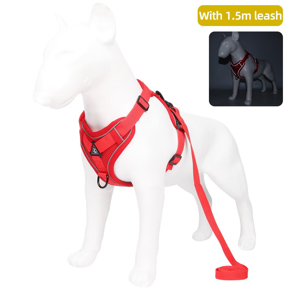 Adjustable Pet Vest Harness | Breathable, Comfy & Dual-Secure Buckle with Reflective Strips for Dogs & Cats