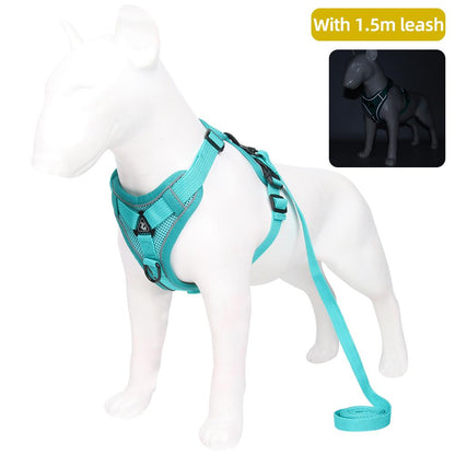 Adjustable Pet Vest Harness | Breathable, Comfy & Dual-Secure Buckle with Reflective Strips for Dogs & Cats