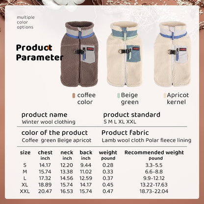 New Fleece Dog Jacket, Leash-Accessible Warm Cloud-Feel Coat, Thick Soft Winter Outfit for Small Dogs, Korean Style Pet Clothes