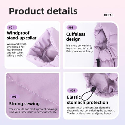 Winter Warm Dog Puffer Vest, Thick Padded Pet Jacket for Small Dogs, Korean Style Puppy Coat, Soft Cozy Dog Winter Clothes