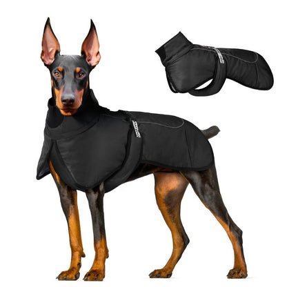 Winter Reflective Dog Coat for Large Dogs — Warm, Waterproof & Windproof Pet Jacket