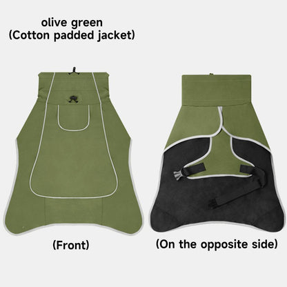 Large Dog Waterproof Windbreaker Warm Windproof Outdoor Jacket for All Seasons with Fleece Lining