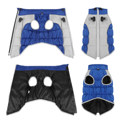 Winter Warm Reflective Dog Jacket for Large Dogs — Waterproof, Windproof, Thick Pet Coat