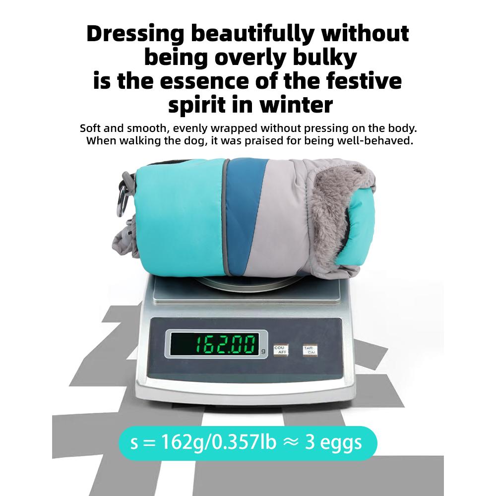 Winter Warm Reflective Dog Coat  Thick Padded Pet Jacket with Harness for Small Dogs