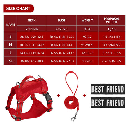 Reflective Pet Vest Harness for Dogs & Cats — Soft, Breathable, Comfortable Adjustable Harness