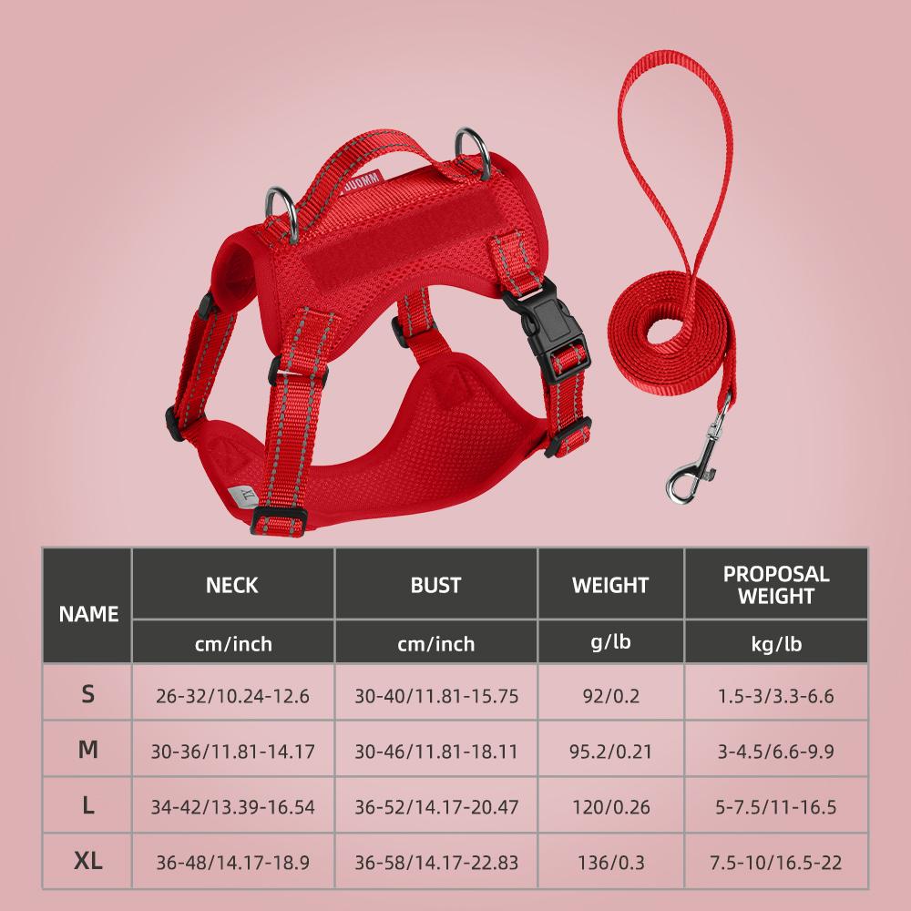 Reflective Pet Vest Harness for Dogs & Cats — Soft, Breathable, Comfortable Adjustable Harness