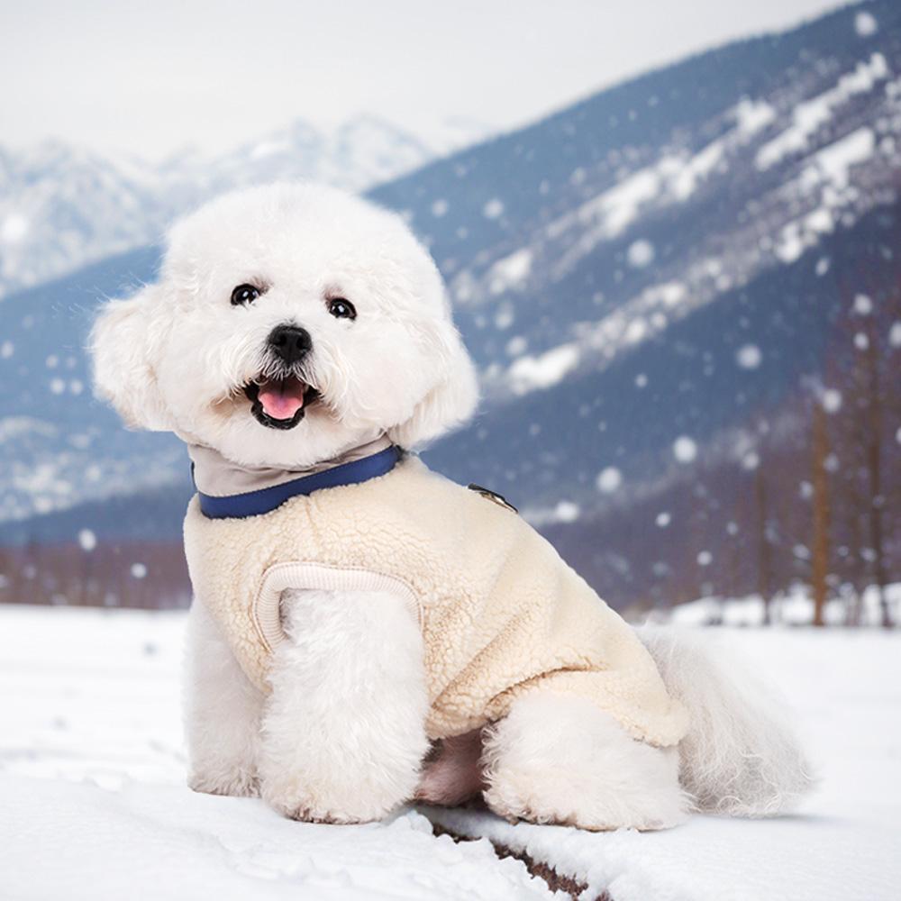 New Fleece Dog Jacket, Leash-Accessible Warm Cloud-Feel Coat, Thick Soft Winter Outfit for Small Dogs, Korean Style Pet Clothes