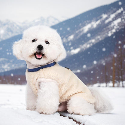 New Fleece Dog Jacket, Leash-Accessible Warm Cloud-Feel Coat, Thick Soft Winter Outfit for Small Dogs, Korean Style Pet Clothes