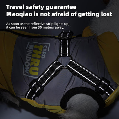 Graphene Heated Dog Jacket Reflective Winter Pet Coat with Leash Hole Waterproof Breathable Warm Dog Vest for Small Dogs Adjustable Safety Harness Universal Harness