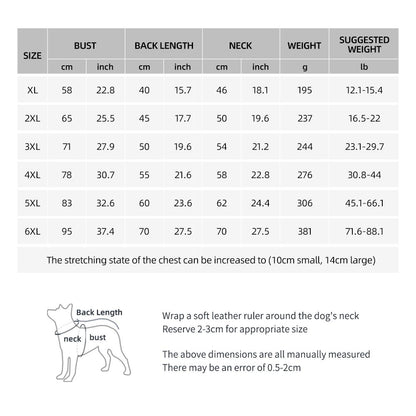 Winter Warm Reflective Dog Jacket for Large Dogs — Waterproof, Windproof, Thick Pet Coat