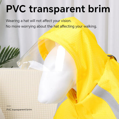 New Waterproof Dog Raincoat — Hooded Cape with Reflective Strips, Packable & Quick-Dry