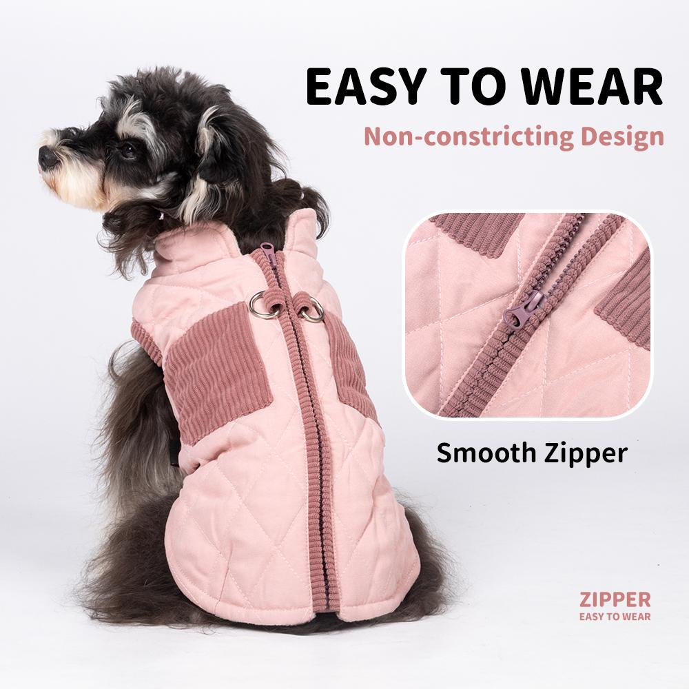Autumn Winter Dog Vest, Warm Puppy Coat for Small Dogs & Cats, Soft Padded Pet Jacket for Teddy, Bichon, Chihuahua