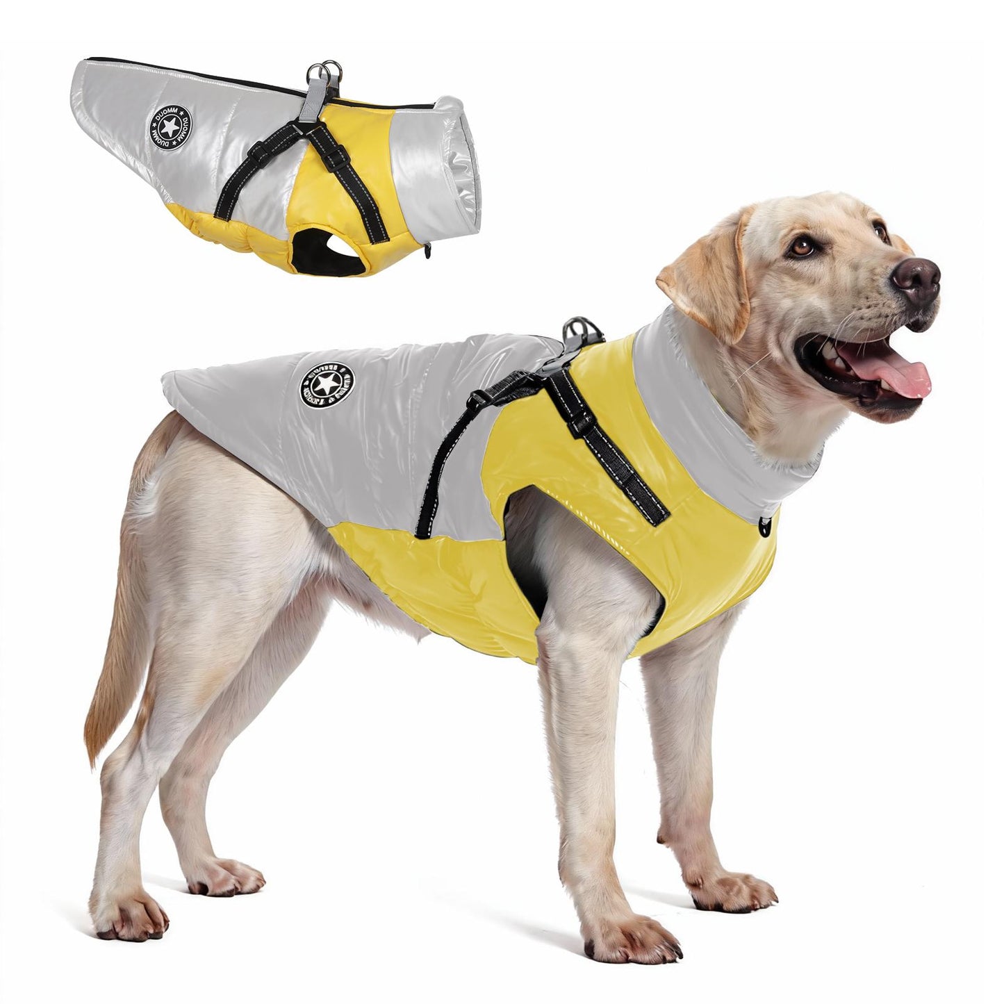 Reflective Warm Dog Jacket, Shiny Thick Dog Coat for Fall & Winter, Padded Pet Clothes for Cold Weather