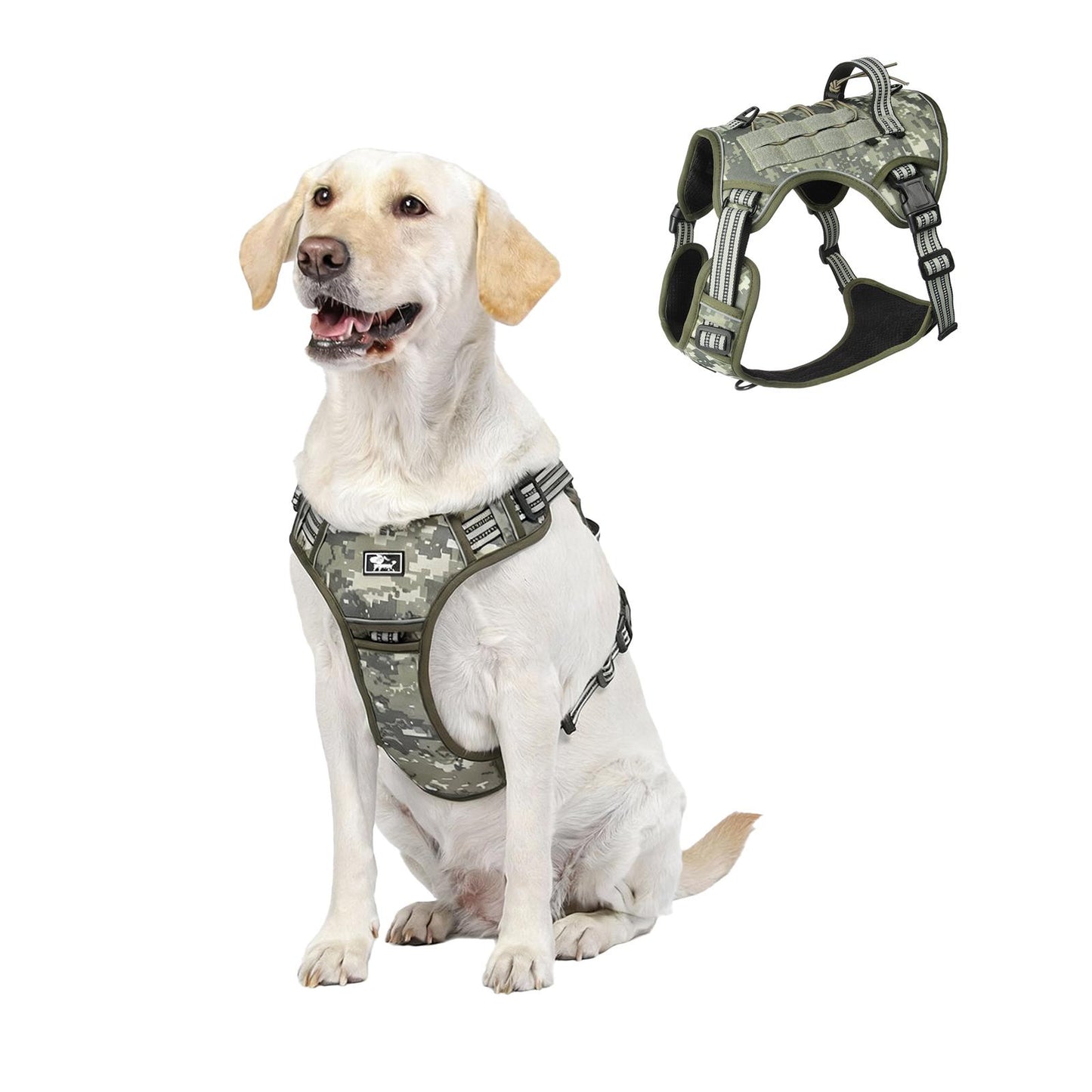 Multifunction Tactical No-Pull Dog Harness Vest with Handle & Leash — Adjustable Chest Harness for Large Dogs, Outdoor Walking & Training