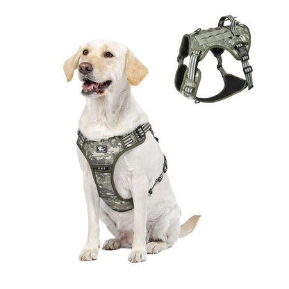 Multifunction Tactical No-Pull Dog Harness Vest with Handle & Leash — Adjustable Chest Harness for Large Dogs, Outdoor Walking & Training