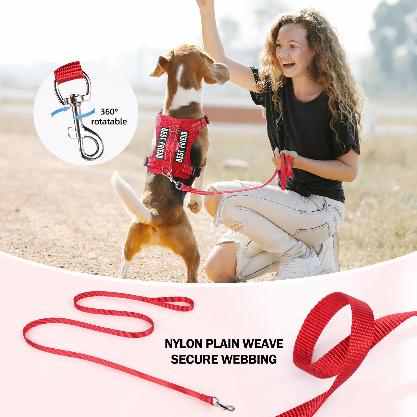 Reflective Pet Vest Harness for Dogs & Cats — Soft, Breathable, Comfortable Adjustable Harness