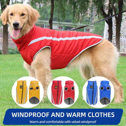 Reflective Dog Jacket Winter Warm Waterproof Coat for Large Dogs