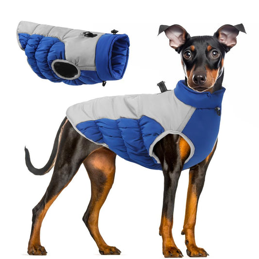 Winter Warm Reflective Dog Jacket for Large Dogs — Waterproof, Windproof, Thick Pet Coat