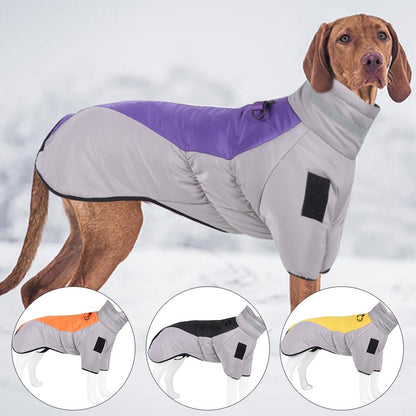 Winter Warm Dog Jacket for Large Dogs Waterproof Reflective Padded Pet Coat