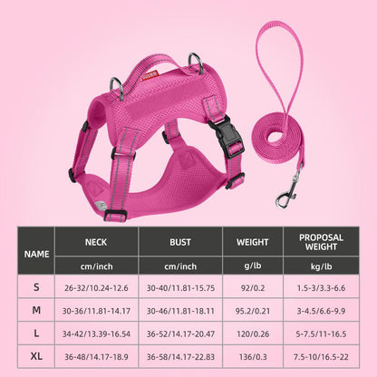 Reflective Pet Vest Harness for Dogs & Cats — Soft, Breathable, Comfortable Adjustable Harness