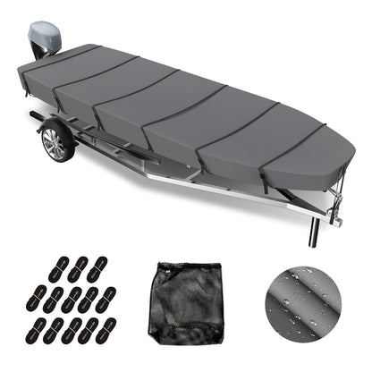 Jon Boat Cover 600D Solution-Dyed Oxford FabricHeavy Duty Trailerable Jon Boat Cover