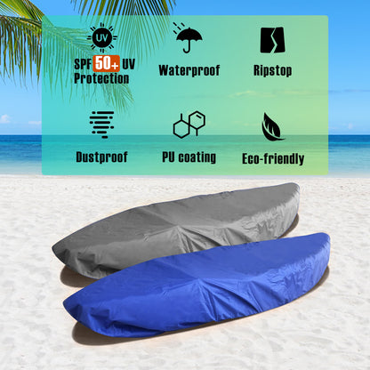 VINPATIO Kayak Cover for Indoor and Outdoor Storage, Fits for 10ft - 18ft Kayak, 100% Waterproof, 600D Solution-dyed Polyester Fabric